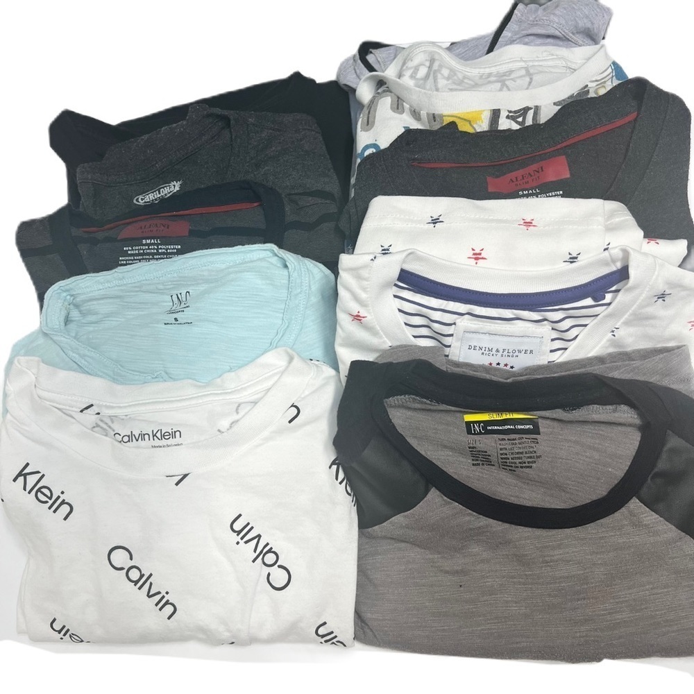 Mens Tshirt Bundle S Calvin Klein INC Alfani Cariloha Denim & Flowers Deloha 10+